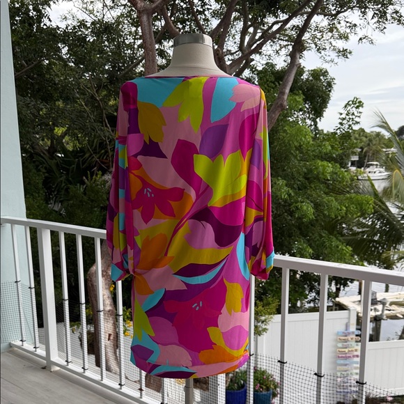 Trina Turk Multicolor Floral Long Sleeve Dress - Picture 3 of 4